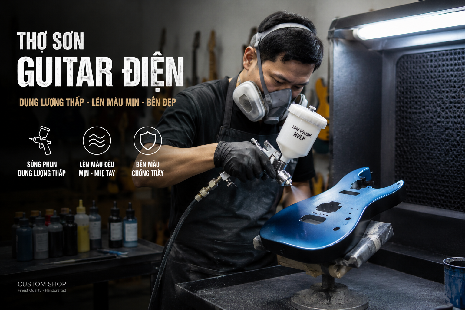 dịch vụ sơn đàn guitar1