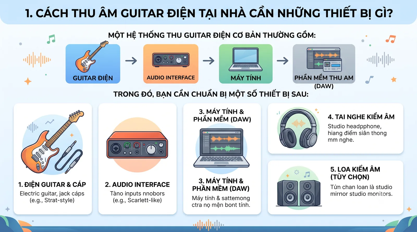 Cách thu âm guitar điện