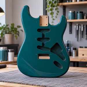 Sơn màu đơn guitar theo yêu cầu màu xanh bóng