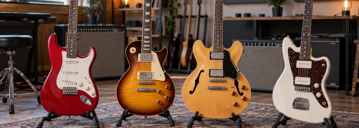 Các loại guitar điện phổ biến trong phòng thu