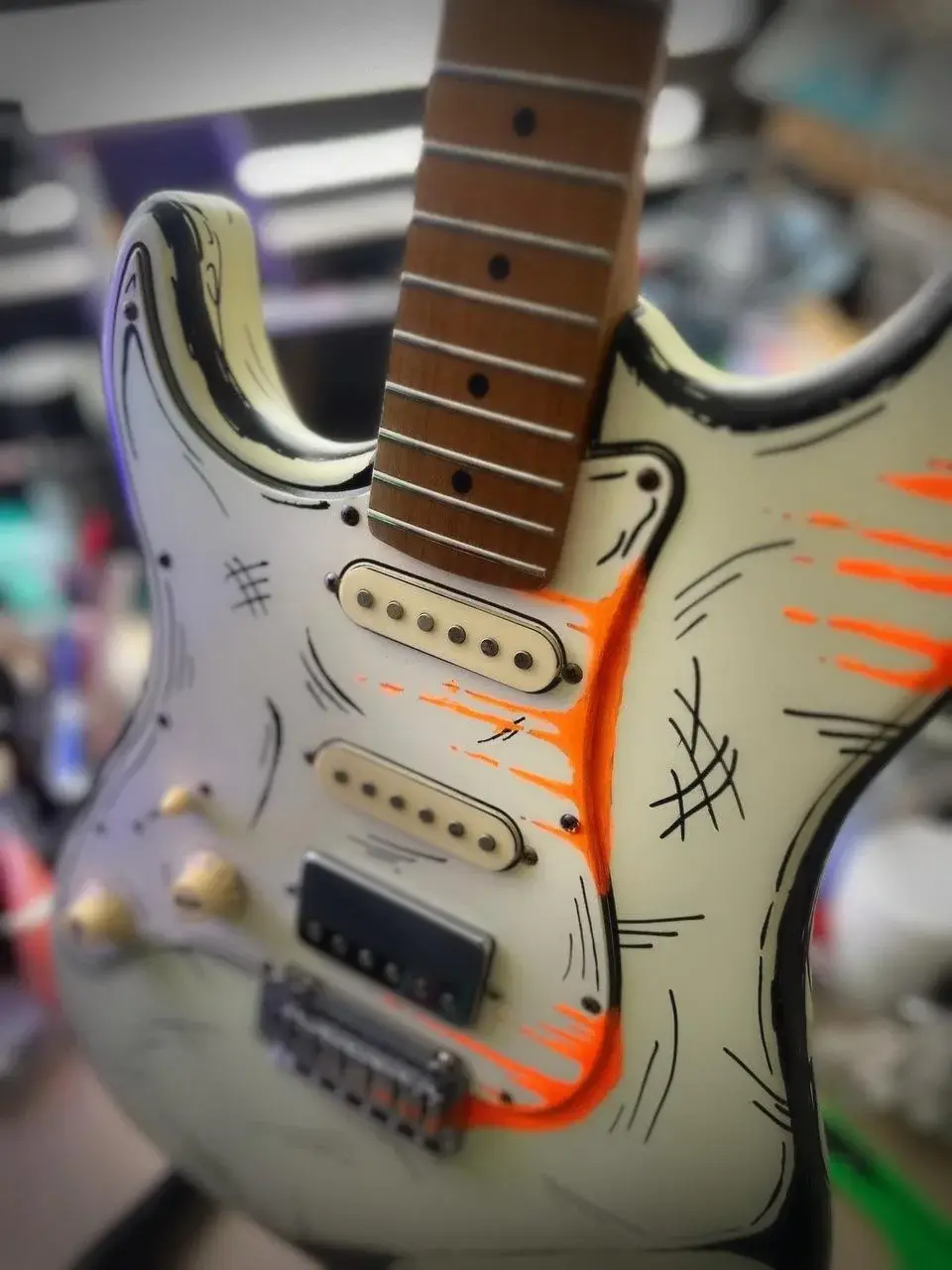 Guitar custom cel-shading hiệu ứng nhỏ giọt